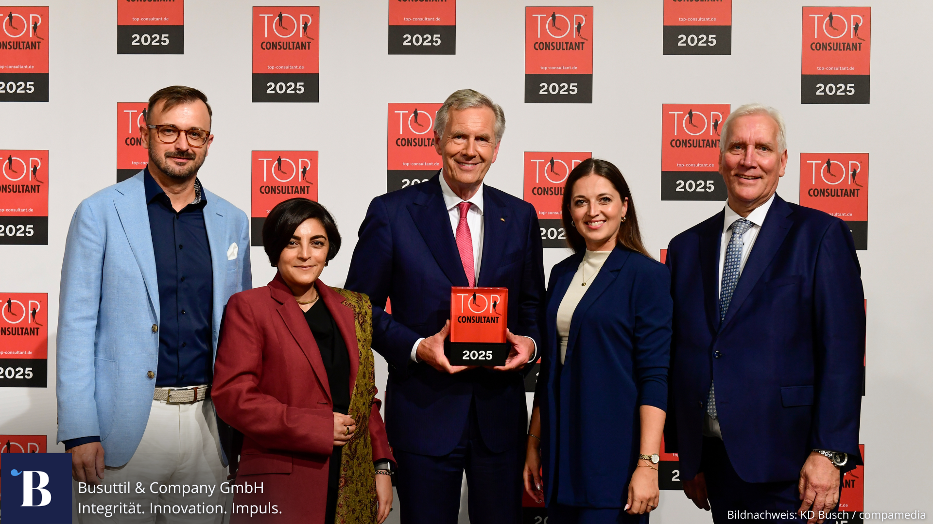 Preisverleihung des Top Consultant Award durch Christian Wulff